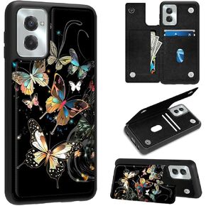 for Motorola Moto G Play 4G 2024 Wallet Case with Card Holder, Shockproof Protective Kickstand Credit Card Slot Holder Flip Soft PU Leather Magnetic Closure Cover Case, Dragon
