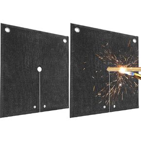 Welding Blanket Fireproof for Copper Pipe - Fire Resistant Fiberglass Soldering Mat with Plumbing Hole, Protective Flame Insulation Pad for Propane Torch Brazing Plumbing, 12" x 12"
