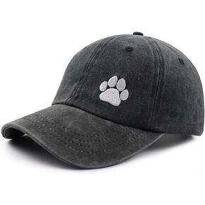 Dog Paw Hat for Men Women, Funny Adjustable Cotton Embroidered Dog Lovers Baseball Cap