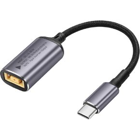 SinLoon PD 140W Slim Tip to USB C Cable Square Female Input to Type C Male Power Charging Cable with PD Automatic Identification Chip,for Phones,Tablets,Laptops(Square)