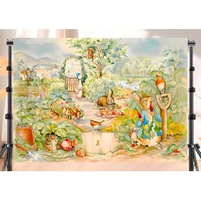 Easter Background Photo Backdrop Backdrop for Kids Birthday Party Cartoon Children Happy Background for Party Wall Decor Rabbit Background 7x5 ft