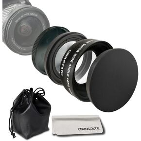 52mm 0.45X Wide Angle Lens,with Macro Photography,Enhanced Shooting Magnification,Compatible with All 52mm DSLR Camera Lenses +Lens Cleaning Cloth
