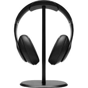 New Headphone Stand Headset Holder Earphone Stand with Aluminum Supporting Bar Flexible Headrest Solid Base for All Headphones Size (Black)