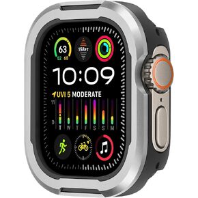 Amizee Rugged Case Compatible with Apple Watch Ultra 2/Ultra Case 49mm, Metal Bumper and TPU Slim Protective Cover Case for iWatch, Original