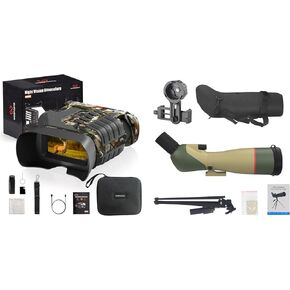 WOSPORTS Night Vision Binoculars (1 Pack) + WOSPORTS Spotting Scopes (1 Pack)