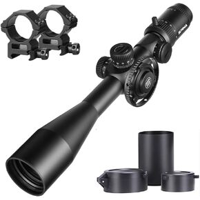 6-24x50 FFP First Focal Plane Riflescopes with Mil-dot Reticle and Parallax Adjustment, Sunshade Included, Waterproof, Fogproof Black Rifle Scope, 30mm Tube