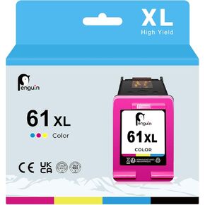 Penguin 61XL Color Ink Cartridge Replacement for HP 61 for Officejet 2620 4636 4639 Envy 4500 4510 4520 4509 5530 HP Deskjet 2540 2620 3050 3050a 3755 Printer hp61xl hp 61 XL 1 Tri-Color