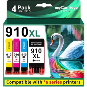 910XL Ink Cartridges Combo Pack Replacement for HP 910XL 910 XL Ink Cartridges Black Color for HP910XL Work with HP OfficeJet Pro 8015e 8025e 8022e 8028e 8035e 8020 8035 8028 8010e Printer(4 Pack)