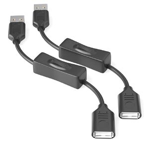 USB On/Off Switch Cable 0.6FT 2-Pack,2A Charging 480Mbps Data,Type-A 2.0 Power Extension Cord with ON/OFF for PC Computer,Laptop,TV,Car,PS4/PS5/Xbox Game Console,USB Fan LED Keyboard Mouse Flash Drive