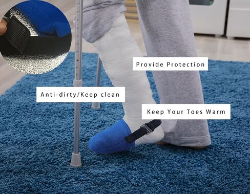 1 Pack Protective Foot Cast Socks Toe Covers Soft Warm Cast Toe Protector Cast Sock Toe Cover for Men and Women, Adjustable Cast Socks for Leg, Foot and Ankle, Socks for Casts Adults (Black) in Kuwait