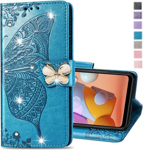Moto G 5G 2025 Wallet Case Glitter with Card Slots Phone Case for Women Diamond Butterfly Shockproof Protective Case for Motorola Moto G 5G 2025 Crystal Pink in Kuwait
