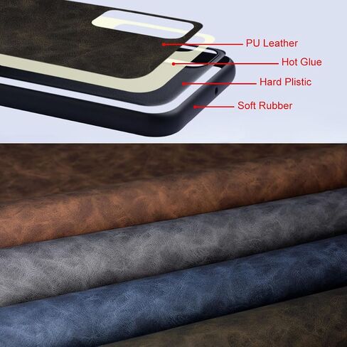 for Samsung Galaxy Z Flip 5 Case, Premium Leather Cover Retro Design Full Protective Phone Case for Samsung Z Flip 5 Flip5 5G (Dark Blue) in Kuwait