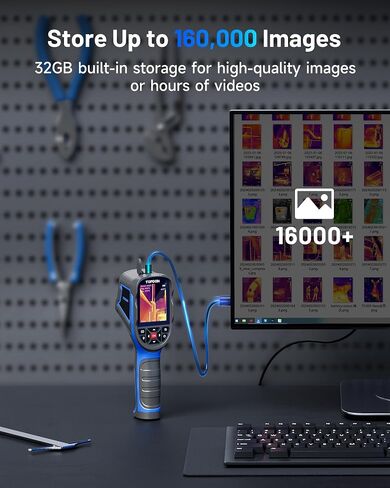 TOPDON TC005 256 x 192 IR High Resolution Dual-Camera Thermal Imaging Camera with 12-Hour Battery Life and 2MP Visual Light Camera, -4°F~1022°F Handheld Infrared Thermal Imager with PC 2D/3D Analysis in Kuwait
