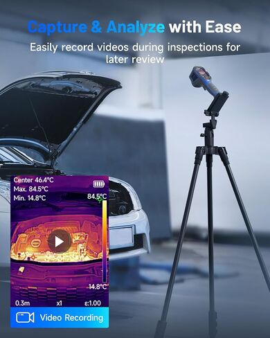 TOPDON TC005 256 x 192 IR High Resolution Dual-Camera Thermal Imaging Camera with 12-Hour Battery Life and 2MP Visual Light Camera, -4°F~1022°F Handheld Infrared Thermal Imager with PC 2D/3D Analysis in Kuwait