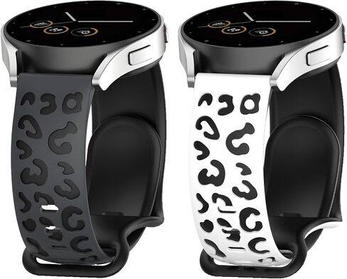 Leopard Engraved Bands Compatible with Garmin Forerunner 245/645/55 Watch Band 645/245 Music Bands, Vivoactive 5/Vivoavtive 3/Venu/Venu SQ Watch Band, 20mm Soft Silicone Replacement Sport Strap in Saudi Arabia