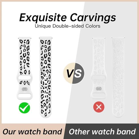 Leopard Engraved Bands Compatible with Garmin Forerunner 245/645/55 Watch Band 645/245 Music Bands, Vivoactive 5/Vivoavtive 3/Venu/Venu SQ Watch Band, 20mm Soft Silicone Replacement Sport Strap in Saudi Arabia