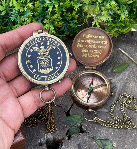 Air Force Gifts, U.S Air Force Military for Men and Women, Great Gifts for Air Force Compass with Leather case, United State Air Force Military Appreciation Gift Retirement Gift in Kuwait