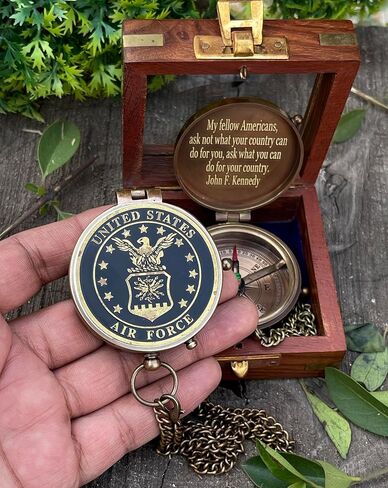 Air Force Gifts, U.S Air Force Military for Men and Women, Great Gifts for Air Force Compass with Leather case, United State Air Force Military Appreciation Gift Retirement Gift in Kuwait