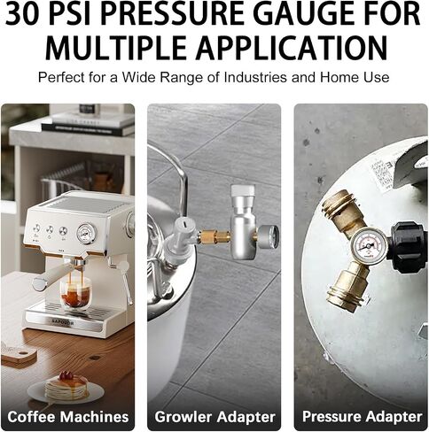 1 Inch Mini Pressure Gauge, 0-100 Psi Air Pressure Gauge, Stainless Steel Case, 1/8" NPT Back Mount, Psi Coffee Machine Pressure Gauge for Water Pumps, Air Compressors in Saudi Arabia