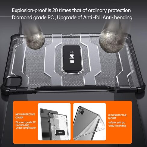 علبة الأطفال لـ Apple iPad Pro 12.9 بوصة 2022/2021/2020/2018 (6th/5/4/4/3rd Generation) مع حامل قلم رصاص/مقبض دوار دوار دوارة EVA Foam Foam Rachproof Flip ، Rose in Saudi Arabia