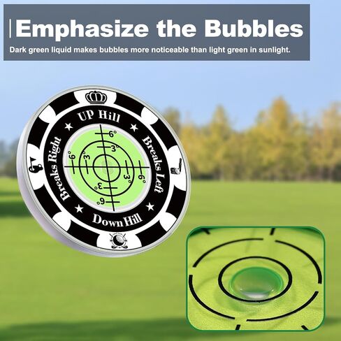 Golf Green Reader ، علامة كرة 4 عبوات لوضع الأخضر مع فقاعة ، أداة إكسسوارات الجولف مع Aid Tool مع مقطع قبعة in Kuwait