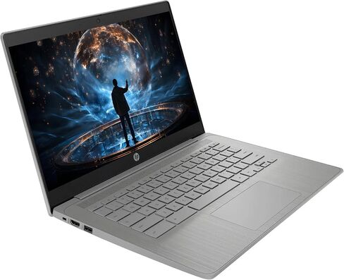 HP Chromebook with Gemini-AI Chrome OS | 14" HD Screen | 4GB RAM | 64GB eMMC & 64GB Card & 128GB Portable SSD | Intel Celeron CPU | Webcam | USB-C | Wi-Fi | Ultra Light | Long Battery Life| RK Bundle in Saudi Arabia