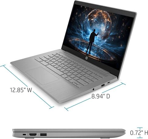 HP Chromebook with Gemini-AI Chrome OS | 14" HD Screen | 4GB RAM | 64GB eMMC & 64GB Card & 128GB Portable SSD | Intel Celeron CPU | Webcam | USB-C | Wi-Fi | Ultra Light | Long Battery Life| RK Bundle in Saudi Arabia