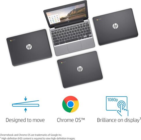 HP Chromebook with Gemini-AI Chrome OS | 14" HD Screen | 4GB RAM | 64GB eMMC & 64GB Card & 128GB Portable SSD | Intel Celeron CPU | Webcam | USB-C | Wi-Fi | Ultra Light | Long Battery Life| RK Bundle in Saudi Arabia