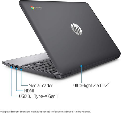 HP Chromebook with Gemini-AI Chrome OS | 14" HD Screen | 4GB RAM | 64GB eMMC & 64GB Card & 128GB Portable SSD | Intel Celeron CPU | Webcam | USB-C | Wi-Fi | Ultra Light | Long Battery Life| RK Bundle in Saudi Arabia