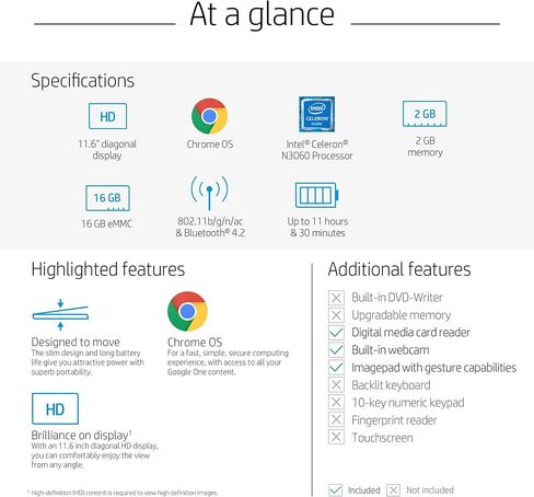 HP Chromebook with Gemini-AI Chrome OS | 14" HD Screen | 4GB RAM | 64GB eMMC & 64GB Card & 128GB Portable SSD | Intel Celeron CPU | Webcam | USB-C | Wi-Fi | Ultra Light | Long Battery Life| RK Bundle in Saudi Arabia