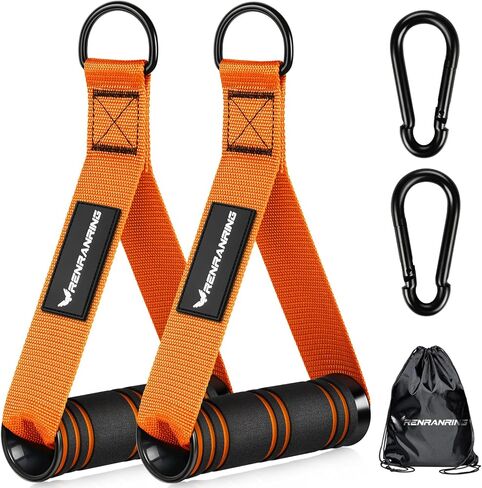 RENRANRING Gym Exercise Handles, Replacement Handle Attachments for Cable Machine Pulleys, Resistance Band and Strength Trainer, Pull Down Workout Accessories, Home Gym Add On Equipment in Kuwait