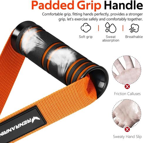 RENRANRING Gym Exercise Handles, Replacement Handle Attachments for Cable Machine Pulleys, Resistance Band and Strength Trainer, Pull Down Workout Accessories, Home Gym Add On Equipment in Kuwait