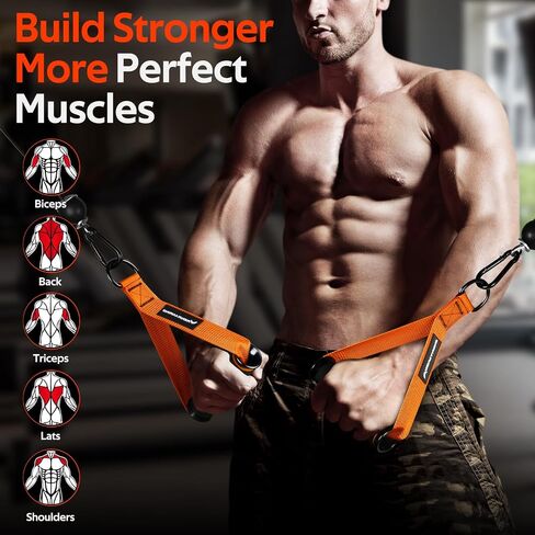 RENRANRING Gym Exercise Handles, Replacement Handle Attachments for Cable Machine Pulleys, Resistance Band and Strength Trainer, Pull Down Workout Accessories, Home Gym Add On Equipment in Kuwait