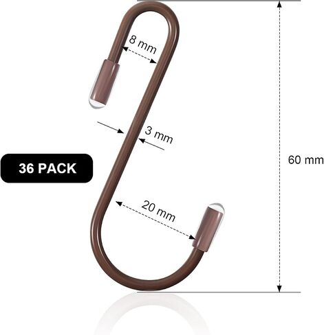 36 Pieces S Hooks for Hanging Heavy Duty S Shaped Hook Rack Metal Non Slip Hanger for Christmas Tree Stocking Kitchen Pot Closet Wire Bathroom Bedroom Pan Bag Plant(2.4 Inch,White) in Kuwait