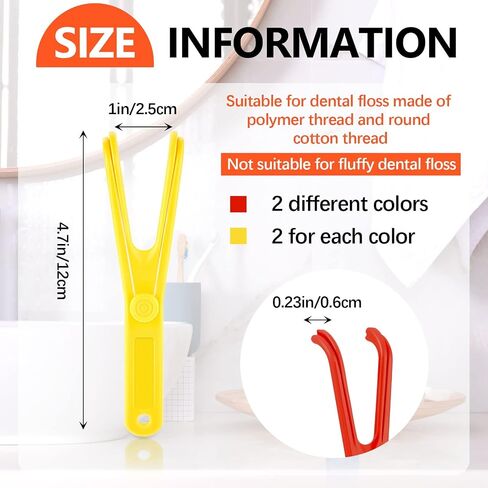 Chengu 4 Pieces Dental Floss Holder Reusable Flosser Reusable Floss Handle Holder Flossmate Handle for Oral Clearing (Blue, Green) in Kuwait