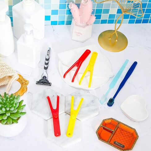 Chengu 4 Pieces Dental Floss Holder Reusable Flosser Reusable Floss Handle Holder Flossmate Handle for Oral Clearing (Blue, Green) in Kuwait