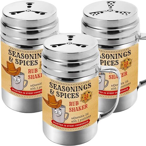 Cusinium 14 أوقية التوابل التوابل Shaker - BBQ Dry Rub Shaker - تجريف للطبخ مع غطاء قابل للتعديل على طراز المروحة ومقبض in Kuwait