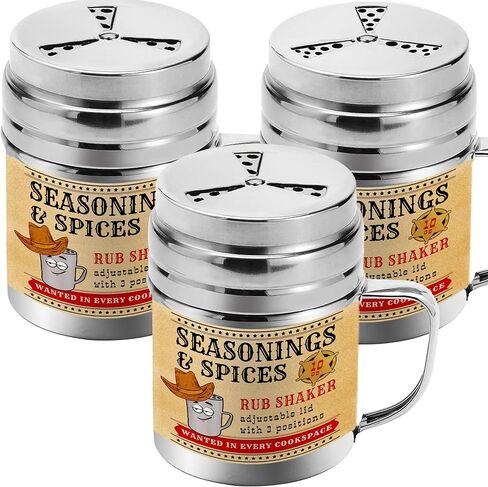 Cusinium 14 أوقية التوابل التوابل Shaker - BBQ Dry Rub Shaker - تجريف للطبخ مع غطاء قابل للتعديل على طراز المروحة ومقبض in Kuwait