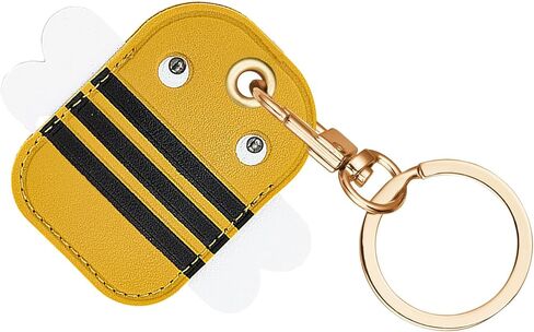 Airtag keychain حامل طيران لطيف ، سحر حقيبة جلدية متوافق مع سلسلة مفاتيح Apple Airtag Holder Airtag ، سلسلة مفاتيح GPS Airtag للحيوانات الأليفة ، الأمتعة (الليمون) in Kuwait