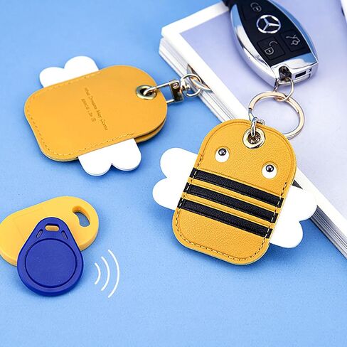 Airtag keychain حامل طيران لطيف ، سحر حقيبة جلدية متوافق مع سلسلة مفاتيح Apple Airtag Holder Airtag ، سلسلة مفاتيح GPS Airtag للحيوانات الأليفة ، الأمتعة (الليمون) in Kuwait