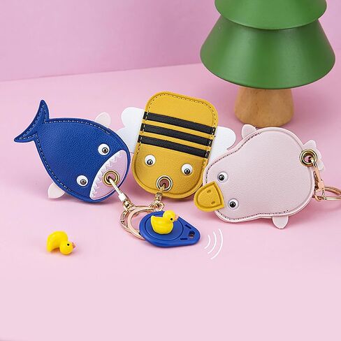 Airtag keychain حامل طيران لطيف ، سحر حقيبة جلدية متوافق مع سلسلة مفاتيح Apple Airtag Holder Airtag ، سلسلة مفاتيح GPS Airtag للحيوانات الأليفة ، الأمتعة (الليمون) in Kuwait