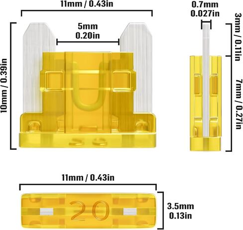 2A Low Profile Mini Fuse 2 Amp Micro Car Fuses 2Amp Auto Blade Fusible Automotive Fusibles para Carro for RV Boat Automobile Truck (Pack of 50Pcs) in Kuwait