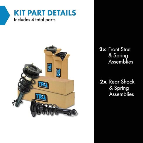 TRQ Front and Rear Complete Strut Assembly & Shock Absorber Kit Complete Strut & Coil Spring Assembly Shock & Spring Strut Assembly Compatible with 2007-2013 Mini Cooper in Saudi Arabia