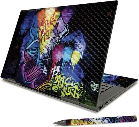 MightySkins Carbon Fiber Skin Compatible with HP Envy x360 15" (2021) - Cartoon Mania | Protective, Durable Textured Carbon Fiber Finish | Easy to Apply | Made in The USA in Saudi Arabia