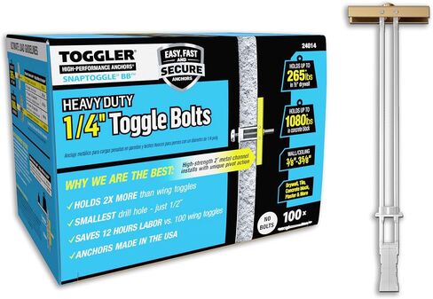 TOGGLER SNAPTOGGLE Drywall Anchor with Included Bolts for 1/4-20 Fastener Size; Holds 80 pounds Each in 1/2-in Drywall by TOGGLER (12 Pack) in Kuwait