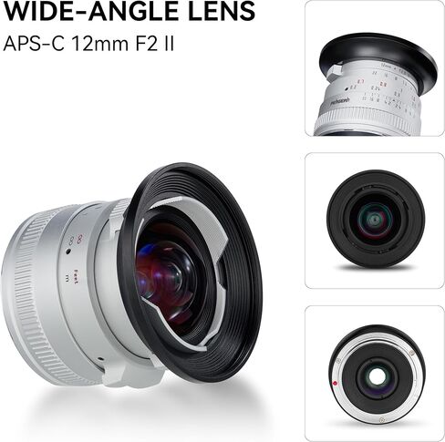 PERGEAR 12mm F2 II Wide-Angle Manual APS-C Focus Fixed Lens,Clicked Aperture Design,Compatible with Nikon Z Mount Camera Zfc Z50 Z5 Z6 Z7 Z8 Z9 Z7 Mark II (Silver) in Saudi Arabia