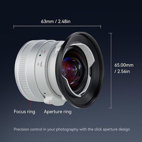 PERGEAR 12mm F2 II Wide-Angle Manual APS-C Focus Fixed Lens,Clicked Aperture Design,Compatible with Nikon Z Mount Camera Zfc Z50 Z5 Z6 Z7 Z8 Z9 Z7 Mark II (Silver) in Saudi Arabia