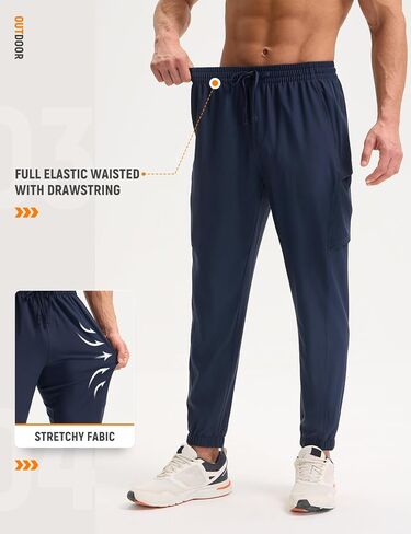 سروال المشي لمسافات طويلة للرجال خفيفة الوزن الجافة الجافة مع الجيوب سراويل البضائع in Kuwait