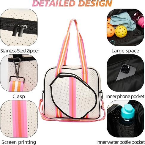 Crossbody Pickleball Bag Tote, Neoprene Pickleball Bags for Women and Men, Adjustable Pickleball Shoulder Bag in Saudi Arabia