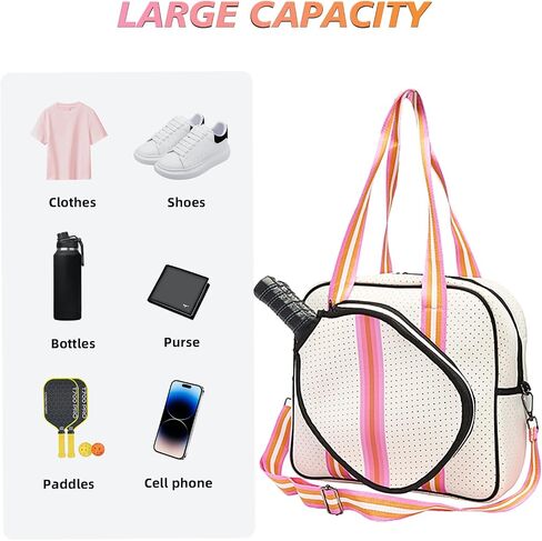 Crossbody Pickleball Bag Tote, Neoprene Pickleball Bags for Women and Men, Adjustable Pickleball Shoulder Bag in Saudi Arabia
